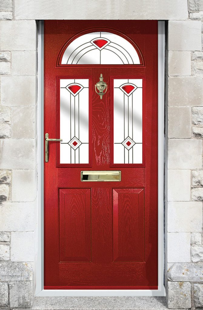 Red composite front door